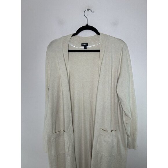 Torrid Women’s Open Front Knit Light Weight Cardigan Duster Beige Size 2 - Picture 2 of 15